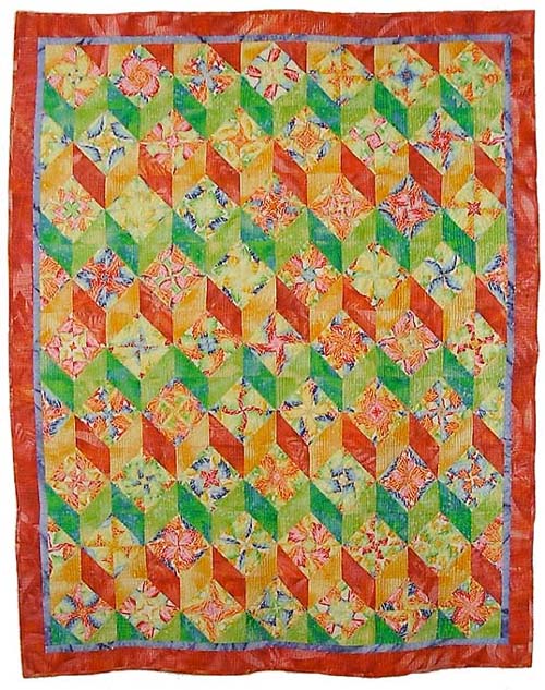 Magical Cubes throw quilt